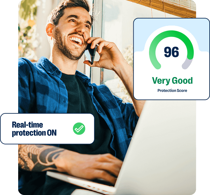 Malwarebytes antivirus real-time protection ON — protection score 96 Very Good