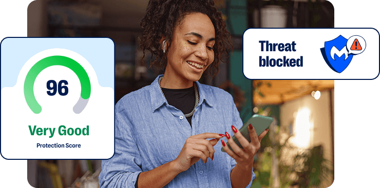 Malwarebytes mobile app blocking threat on Android — real-time protection active notification