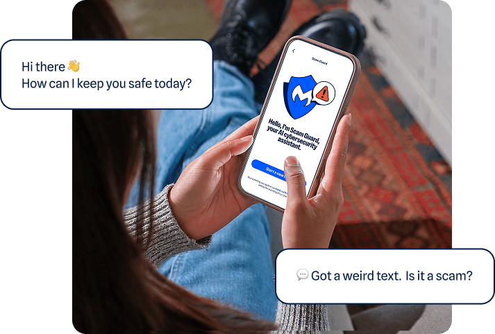 Malwarebytes Scam Guard on iPhone — AI detecting and blocking incoming scam phone call in real time
